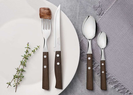 Tramontina Natural Wooden Handle 24 Pcs. Cutlery Set