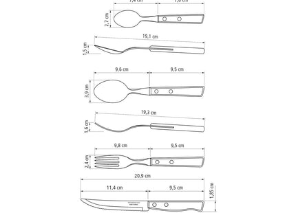 Tramontina Natural Wooden Handle 24 Pcs. Cutlery Set - Tramontina Store