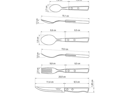 Tramontina Natural Wooden Handle 24 Pcs. Cutlery Set