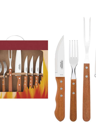 Tramontina Wooden Handle 10 Pcs. Cutlery and Carving Set - Tramontina Store UK