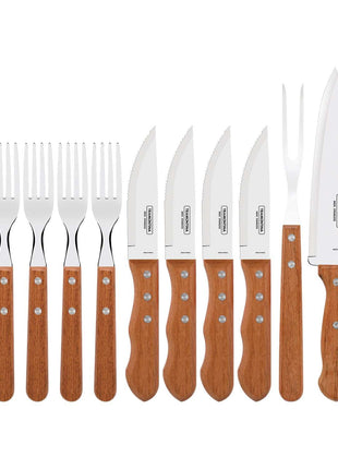 Tramontina Wooden Handle 10 Pcs. Cutlery and Carving Set - Tramontina Store UK