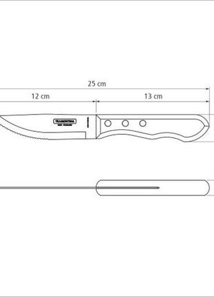 Tramontina Dishwasher-safe Wooden Handle 6 Pcs. Jumbo Steak Knife Set - Tramontina Store UK