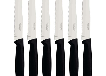 Tramontina 6 Pcs. Fruit/Tomato Knife Set (Rounded tip, Black)