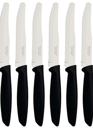 Tramontina 6 Pcs. Fruit/Tomato Knife Set (Rounded tip, Black) - Tramontina Store UK
