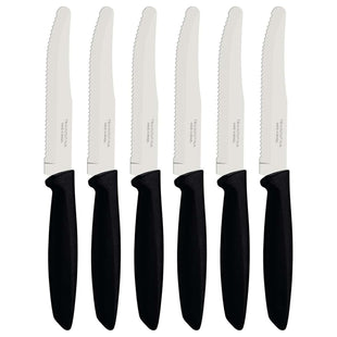 Tramontina 6 Pcs. Fruit/Tomato Knife Set (Rounded tip, Black)