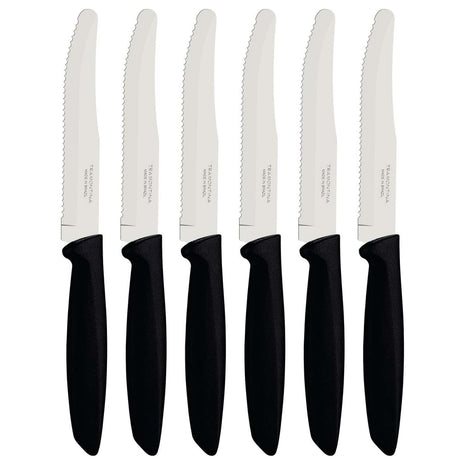 Tramontina 6 Pcs. Fruit/Tomato Knife Set (Rounded tip, Black) - Tramontina Store UK
