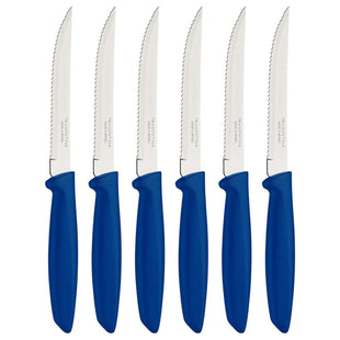 Tramontina 6 Pcs. Fruit/Tomato Knife Set (Pointed tip, Blue)
