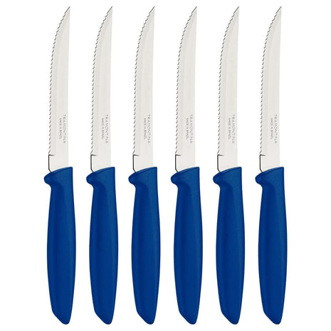 Tramontina 6 Pcs. Fruit/Tomato Knife Set (Pointed tip, Blue) - Tramontina Store UK