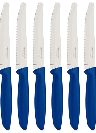 Tramontina 6 Pcs. Fruit/Tomato Knife Set (Rounded tip, Blue) - Tramontina Store UK