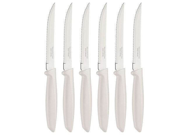 Tramontina 6 Pcs. Fruit/Tomato Knife Set (Pointed tip, White)