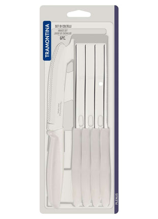 Tramontina 6 Pcs. Fruit/Tomato Knife Set (Rounded tip, White) - Tramontina Store UK