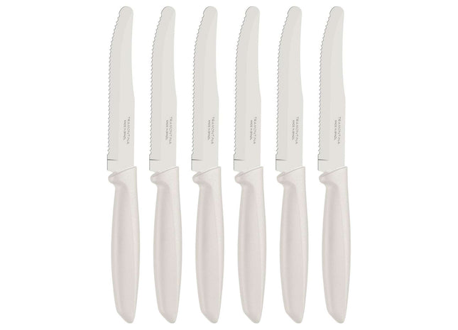 Tramontina 6 Pcs. Fruit/Tomato Knife Set (Rounded tip, White)