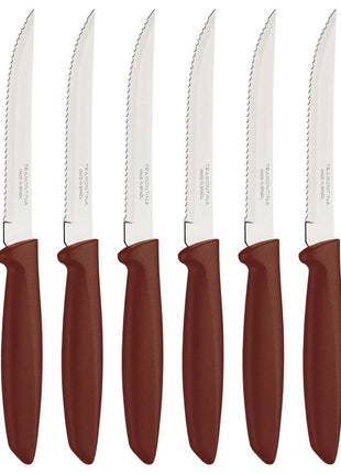 Tramontina 6 Pcs. Fruit/Tomato Knife Set (Pointed tip, Brown) - Tramontina Store UK