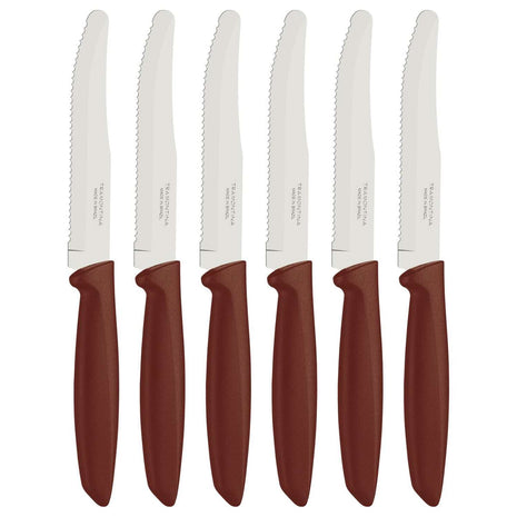 Tramontina 6 Pcs. Fruit/Tomato Knife Set (Rounded tip, Brown) - Tramontina Store UK