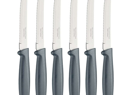 Tramontina 6 Pcs. Fruit/Tomato Knife Set (Pointed tip, Grey)