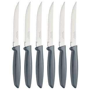 Tramontina 6 Pcs. Fruit/Tomato Knife Set (Pointed tip, Grey)