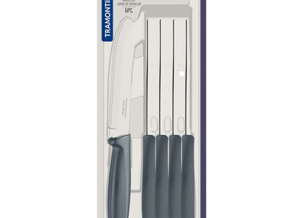 Tramontina 6 Pcs. Fruit/Tomato Knife Set (Rounded tip, Grey)