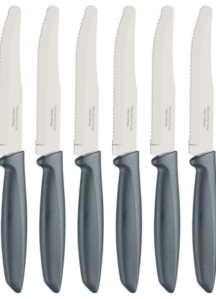 Tramontina 6 Pcs. Fruit/Tomato Knife Set (Rounded tip, Grey) - Tramontina Store UK