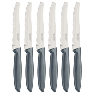 Tramontina 6 Pcs. Fruit/Tomato Knife Set (Rounded tip, Grey)