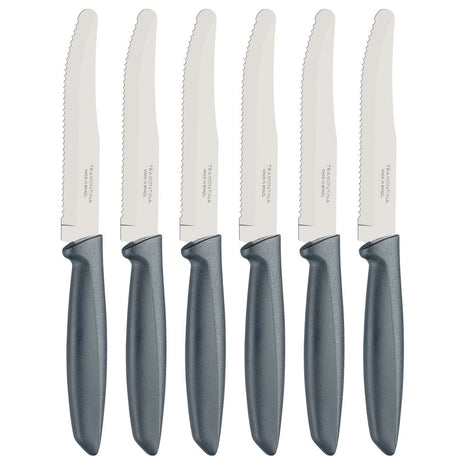 Tramontina 6 Pcs. Fruit/Tomato Knife Set (Rounded tip, Grey) - Tramontina Store UK