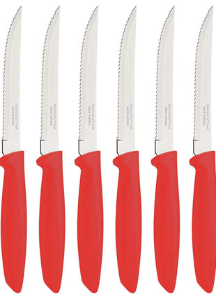 Tramontina 6 Pcs. Fruit/Tomato Knife Set (Pointed tip, Red) - Tramontina Store UK