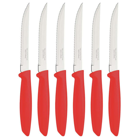 Tramontina 6 Pcs. Fruit/Tomato Knife Set (Pointed tip, Red) - Tramontina Store UK