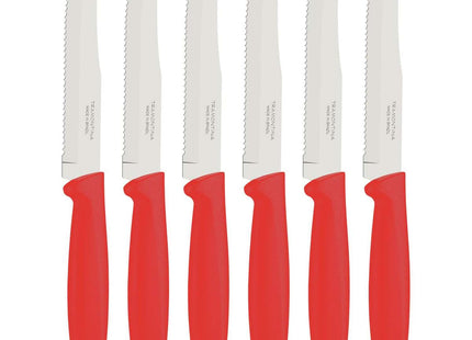 Tramontina 6 Pcs. Fruit/Tomato Knife Set (Rounded tip, Red)
