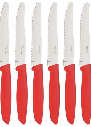 Tramontina 6 Pcs. Fruit/Tomato Knife Set (Rounded tip, Red) - Tramontina Store UK