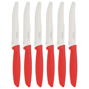 Tramontina 6 Pcs. Fruit/Tomato Knife Set (Rounded tip, Red)