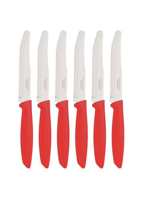 Tramontina 6 Pcs. Fruit/Tomato Knife Set (Rounded tip, Red) - Tramontina Store UK