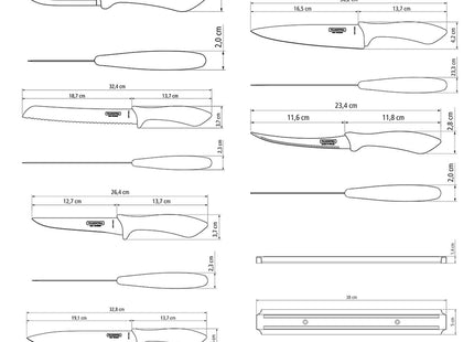 Tramontina 7 Pcs. Kitchen Knife Set with Magnetic Rack