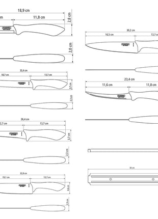 Tramontina 7 Pcs. Kitchen Knife Set with Magnetic Rack - Tramontina Store UK
