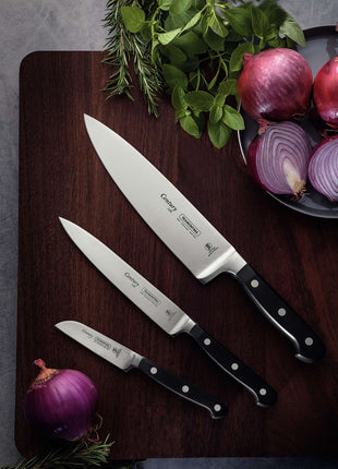 Tramontina 3 Pcs. Stainless Steel Knife Set with Black Polycarbonate Handles - Tramontina Store UK