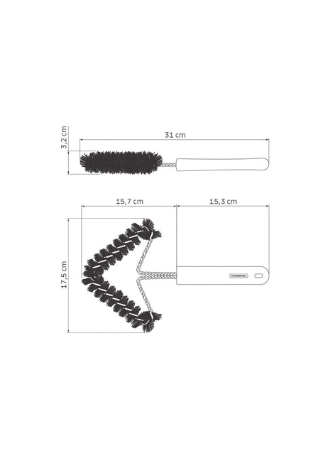 Tramontina Polypropylene Handle Grill Brush 31 cm - Tramontina Store UK