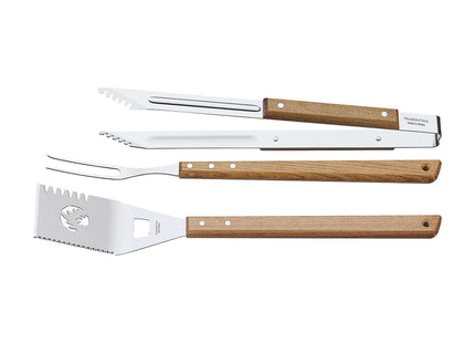 Tramontina Wooden Handle 3 Pcs. Barbecue Tools Set