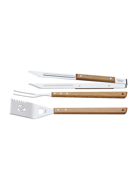 Tramontina Wooden Handle 3 Pcs. Barbecue Tools Set - Tramontina Store UK
