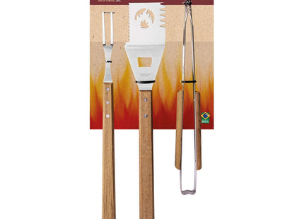 Tramontina Wooden Handle 3 Pcs. Barbecue Tools Set