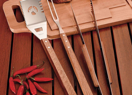 Tramontina Wooden Handle 3 Pcs. Barbecue Tools Set