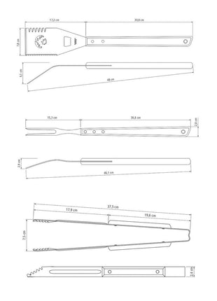 Tramontina Wooden Handle 3 Pcs. Barbecue Tools Set - Tramontina Store UK