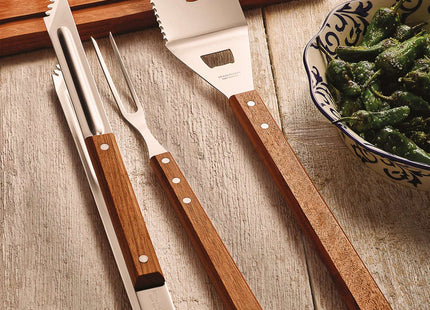 Tramontina Wooden Handle 3 Pcs. Barbecue Tools Set