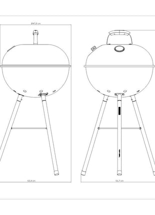 Tramontina Carbon Steel Portable Charcoal Grill with Lid - Tramontina Store UK