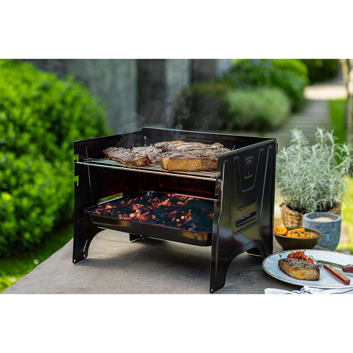 Tramontina Carbon Steel Flat-Packed Portable BBQ Grill