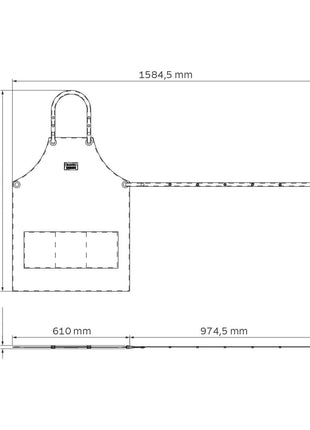 Tramontina Denim Fabric with Synthetic Leather Barbecue Apron - Tramontina Store UK