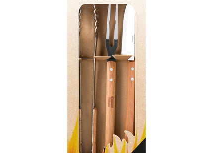 Tramontina Wooden Handle 3 Pcs. Barbecue Tools Set