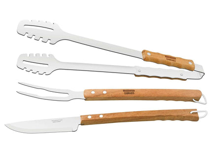 Tramontina Wooden Handle 3 Pcs. Barbecue Tools Set