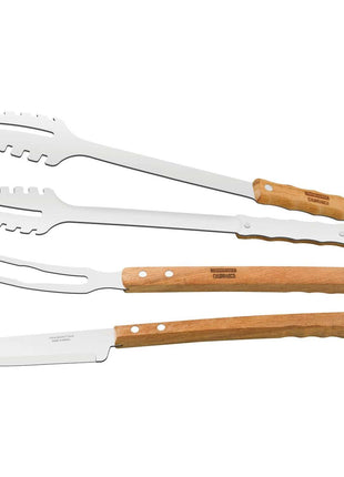 Tramontina Wooden Handle 3 Pcs. Barbecue Tool Set - Tramontina Store UK