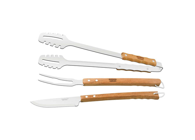 Tramontina Wooden Handle 3 Pcs. Barbecue Tools Set