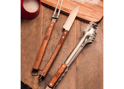 Tramontina Wooden Handle 3 Pcs. Barbecue Tools Set