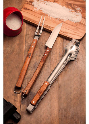 Tramontina Wooden Handle 3 Pcs. Barbecue Tool Set - Tramontina Store UK