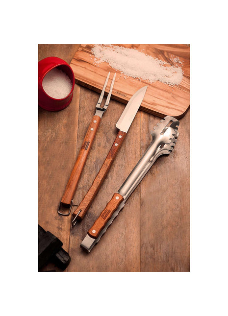 Tramontina Wooden Handle 3 Pcs. Barbecue Tool Set - Tramontina Store UK
